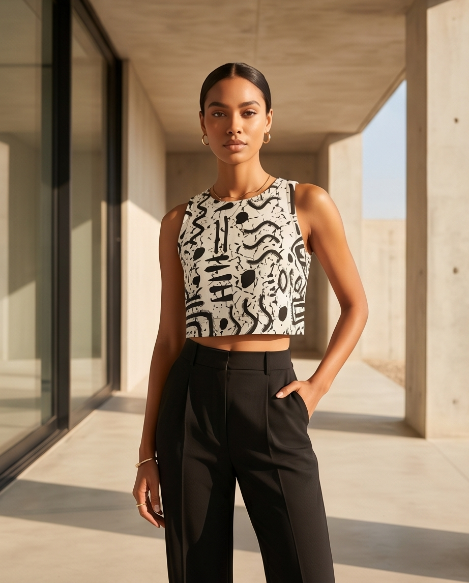 Crop top con espalda cruzada - WAKABI DESIGNS 