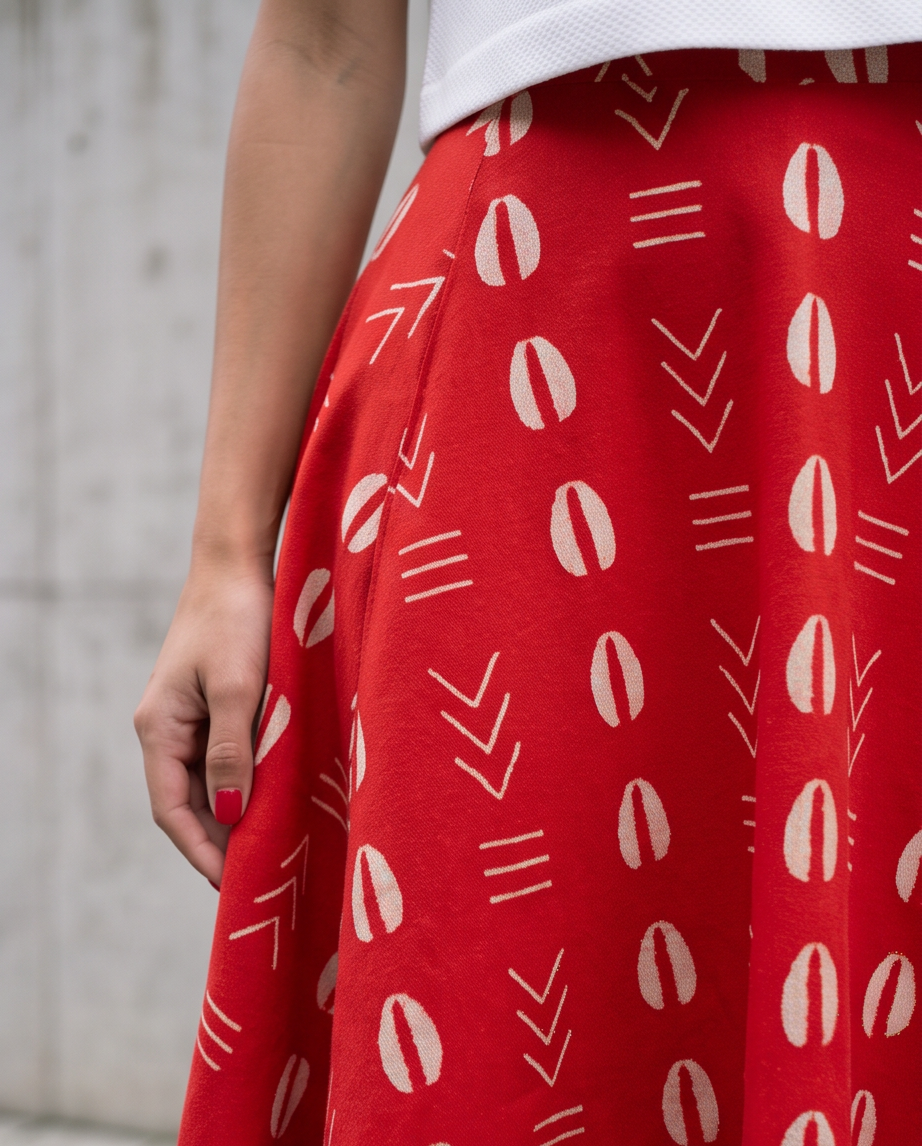 Midi length African skirt