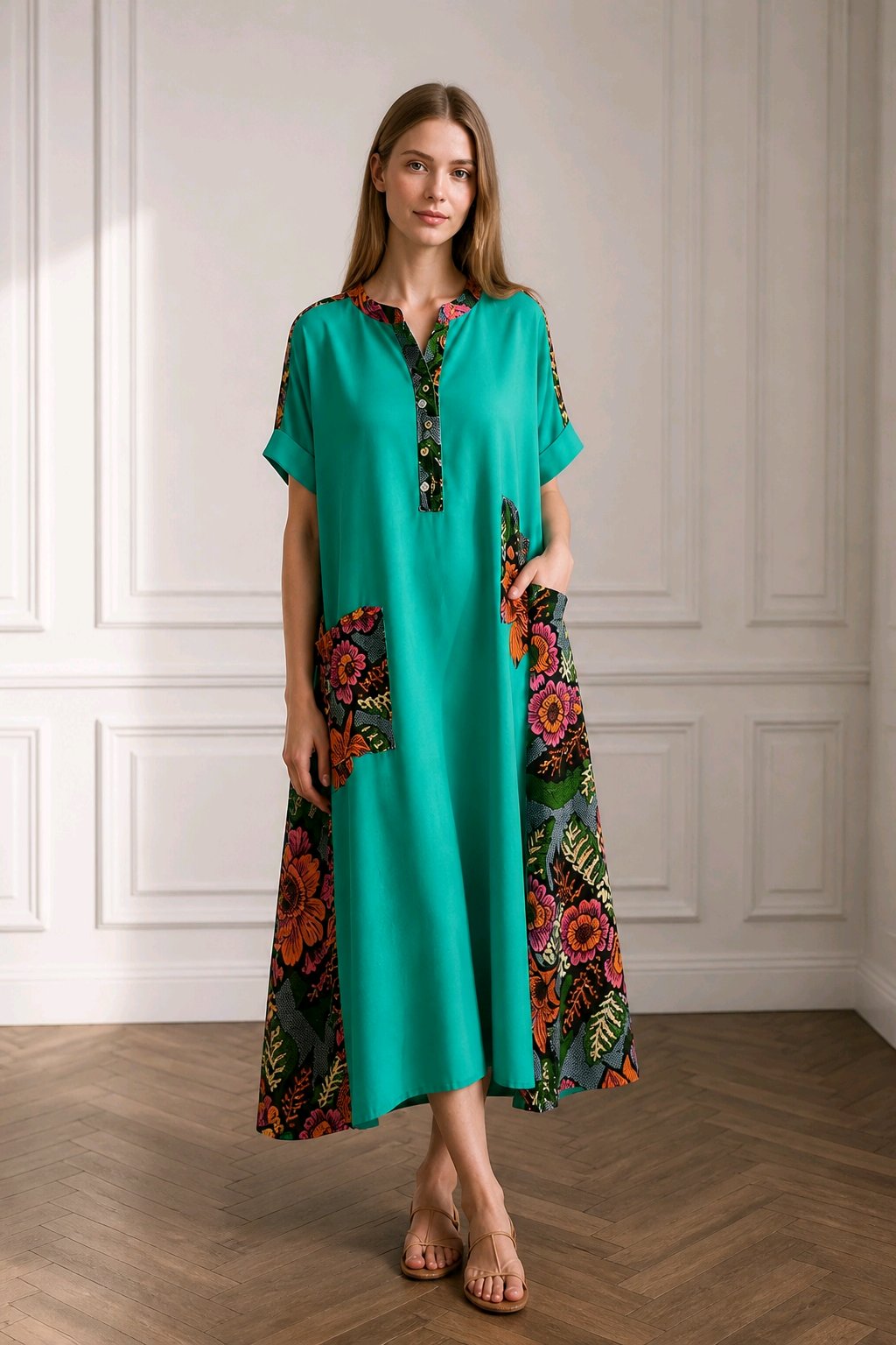 Green shirt dress