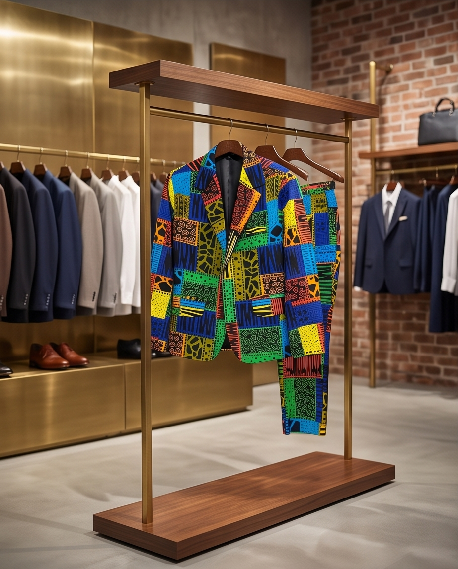 Mens african print blazer