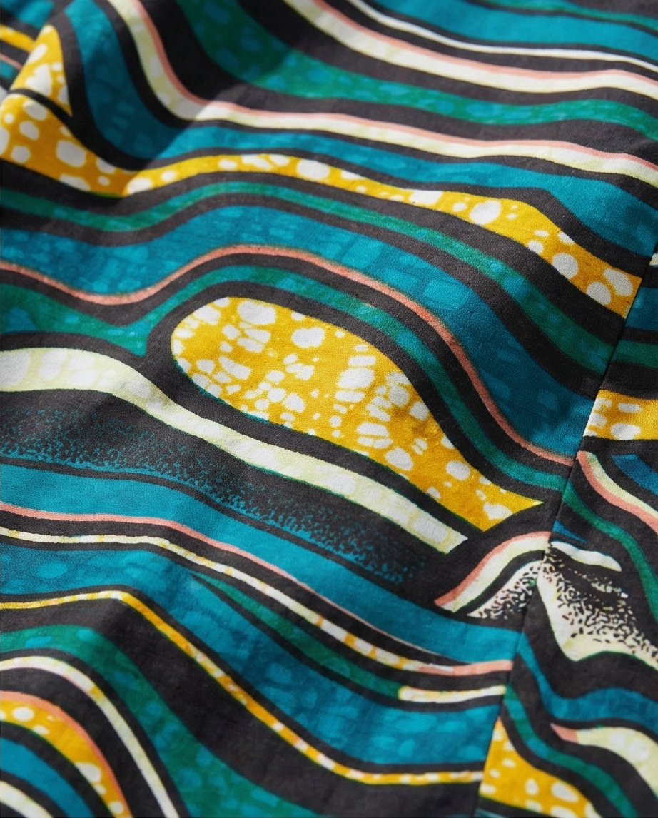 Elegant Strapless Dress in Vibrant Green African Cotton