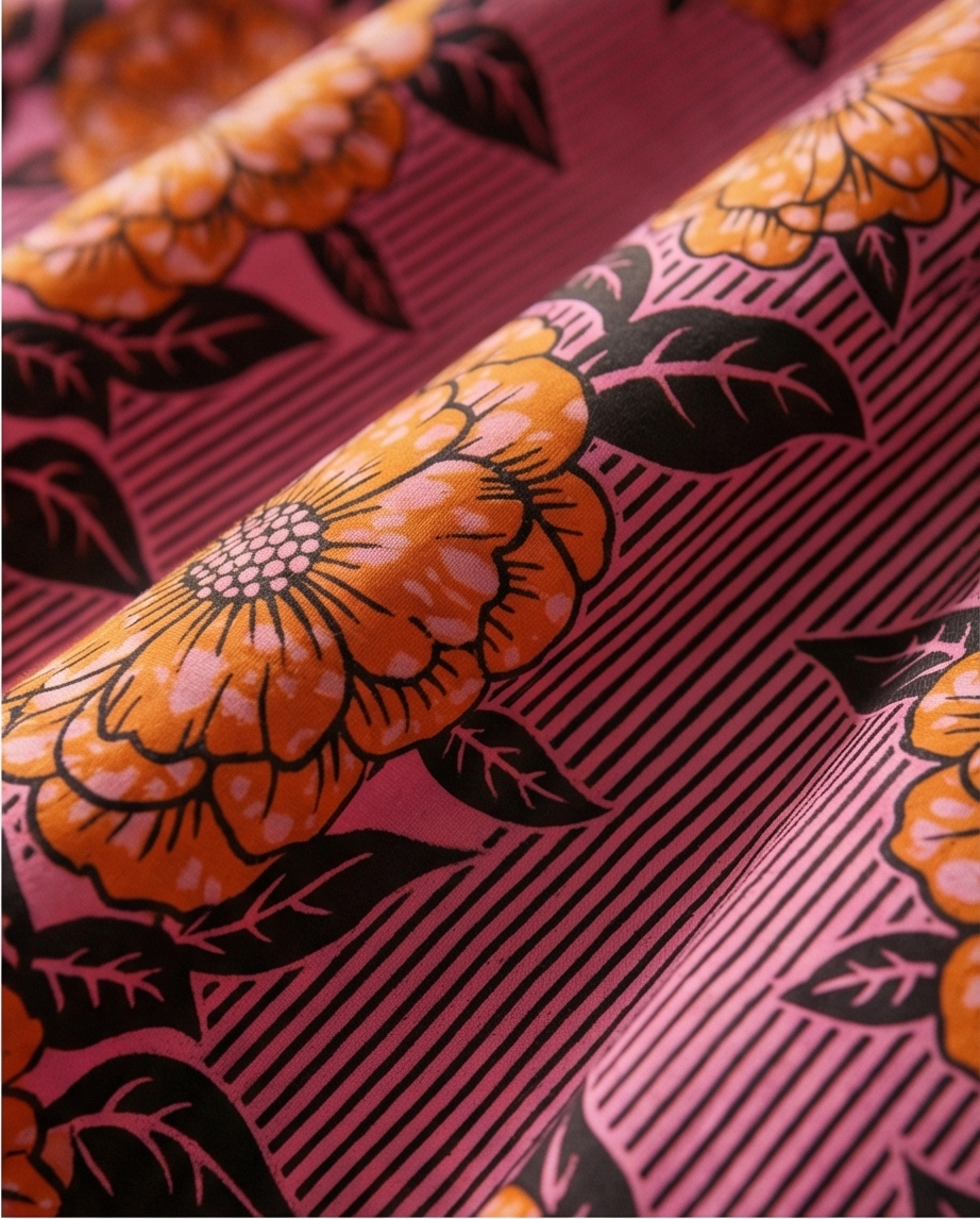 Pink floral african print skirt