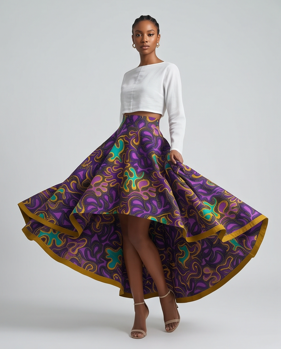 High low voluminous skirt