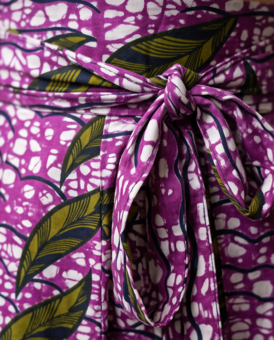 Pleated cotton african print skirt