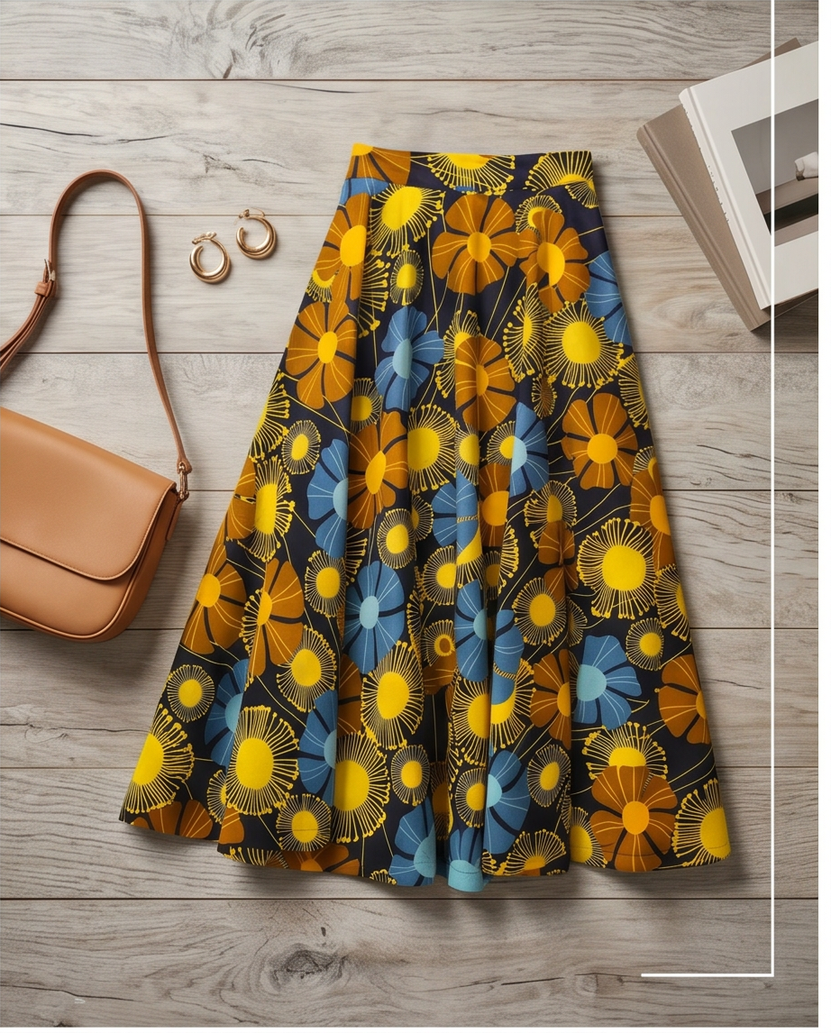 Full length voluminous skirt