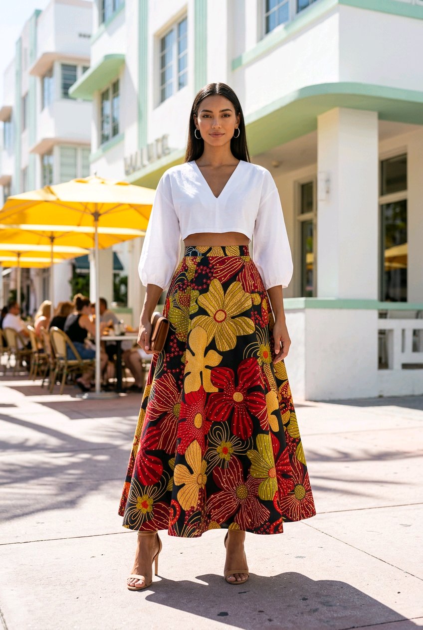 Full length voluminous skirt