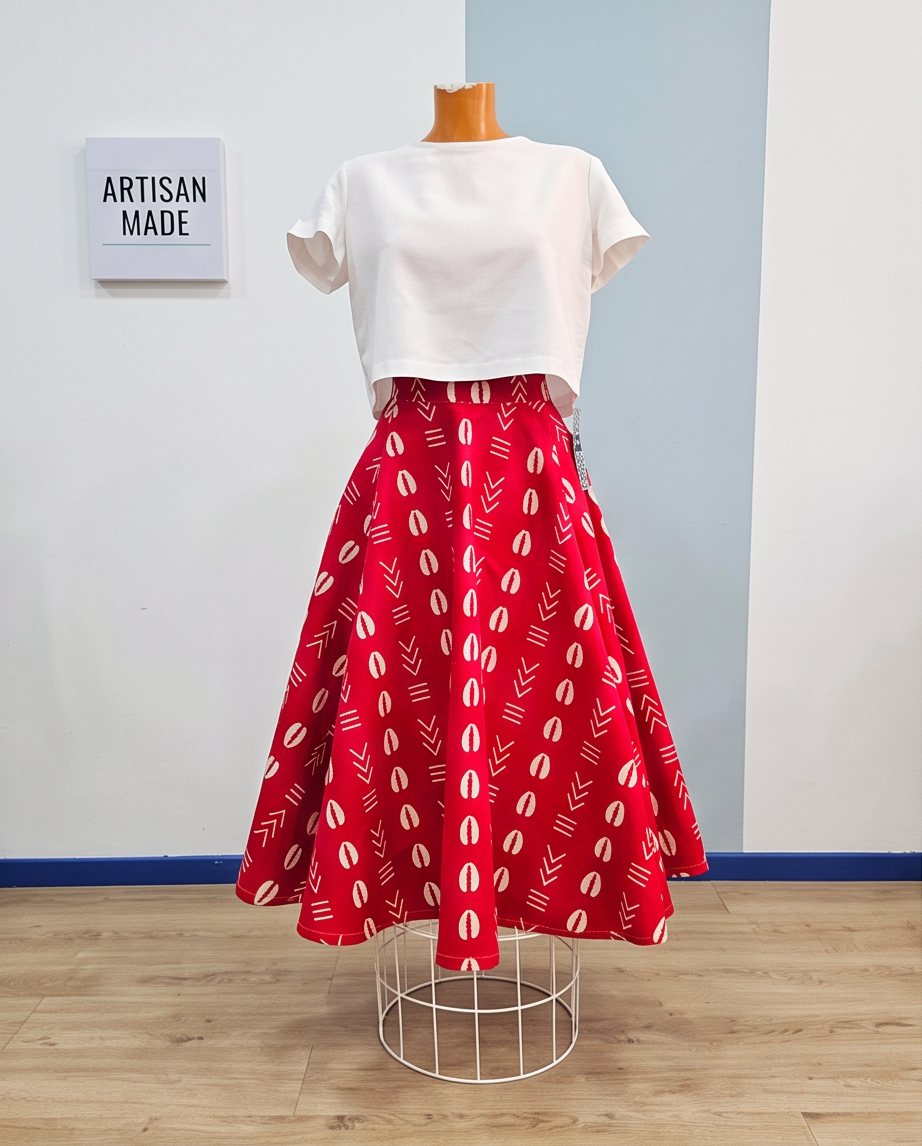 Midi length African skirt