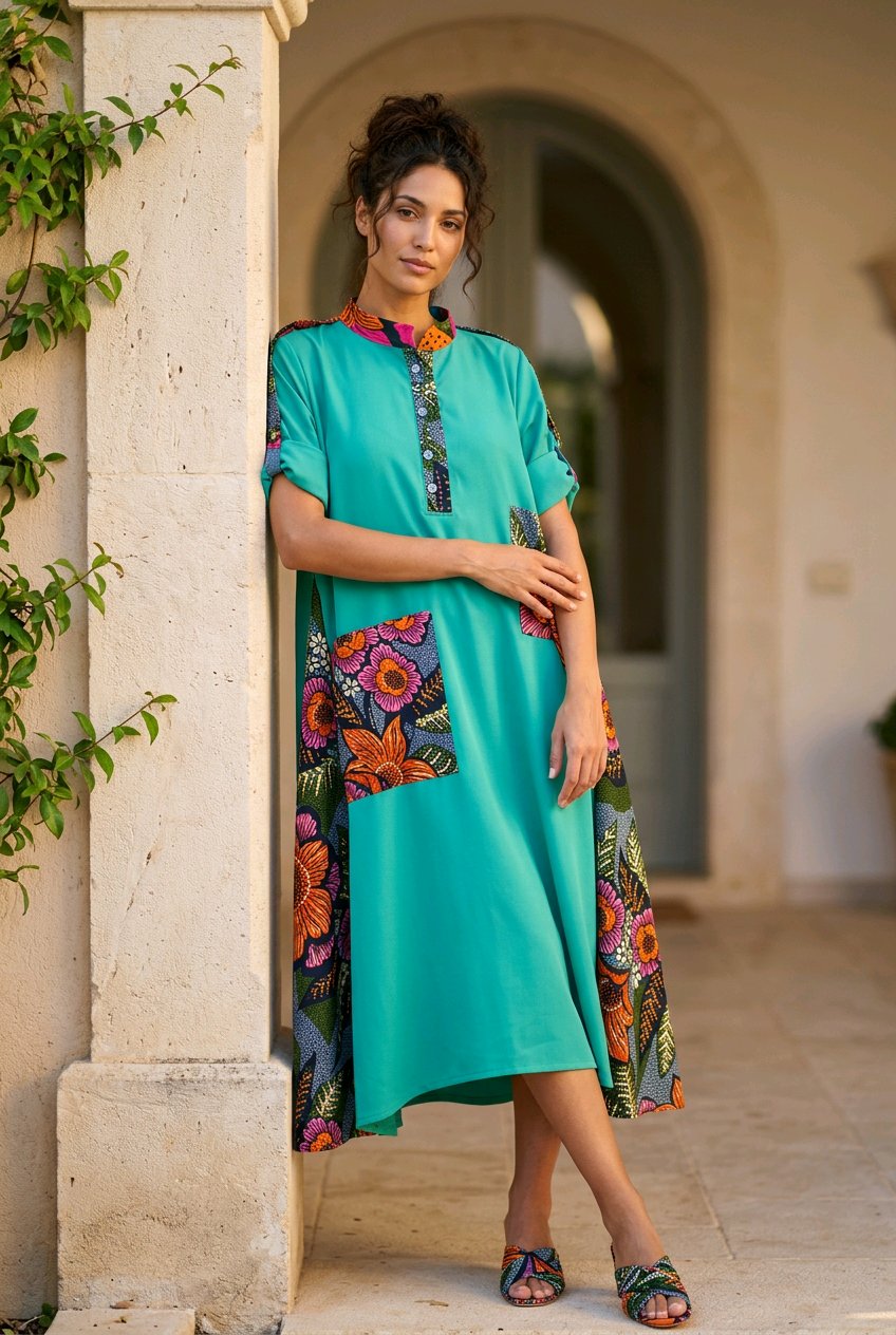 Green shirt dress