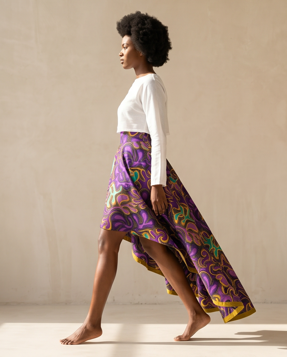 High low voluminous skirt