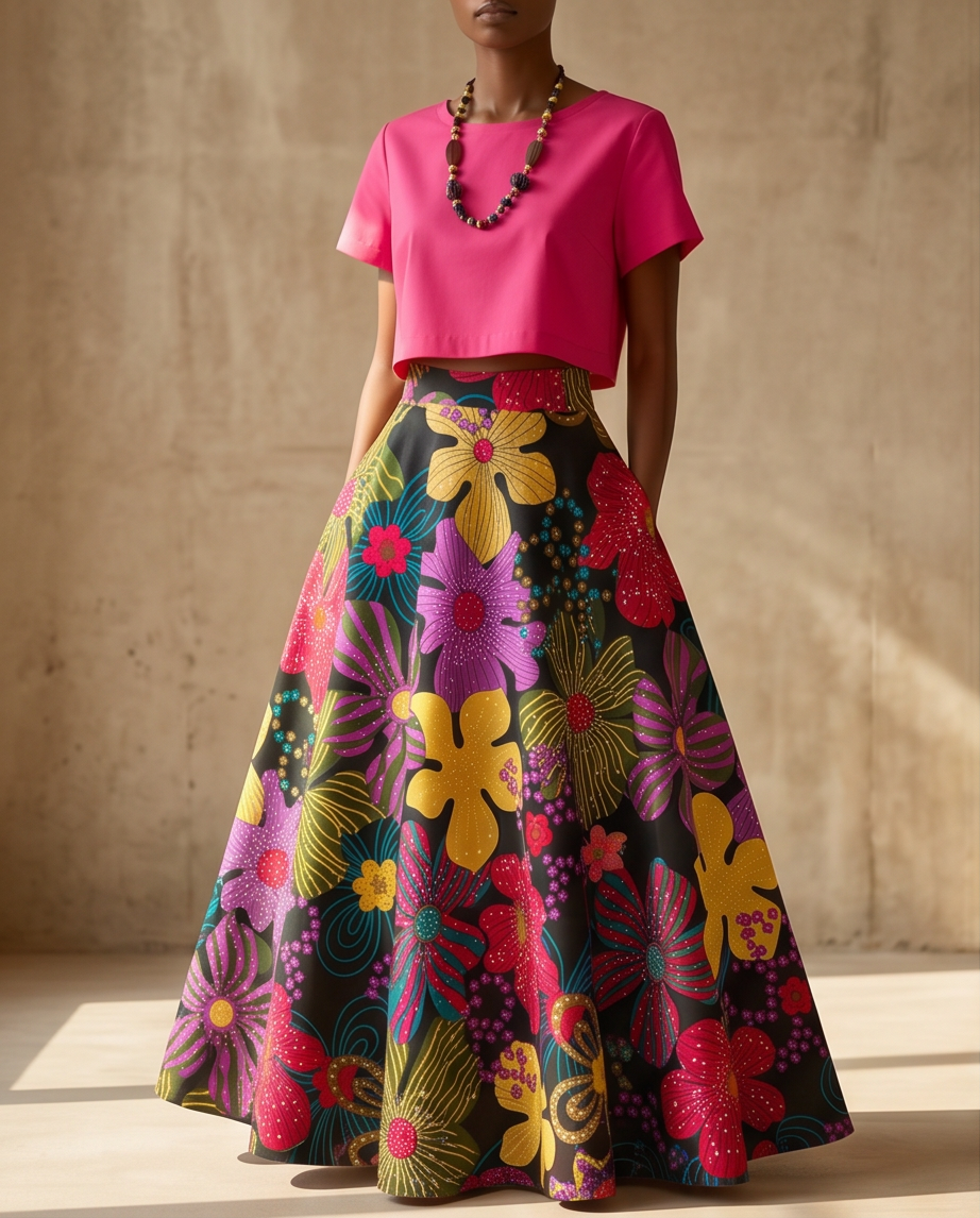 Full length voluminous skirt