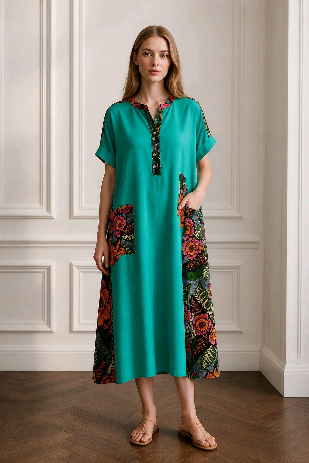 Green shirt dress