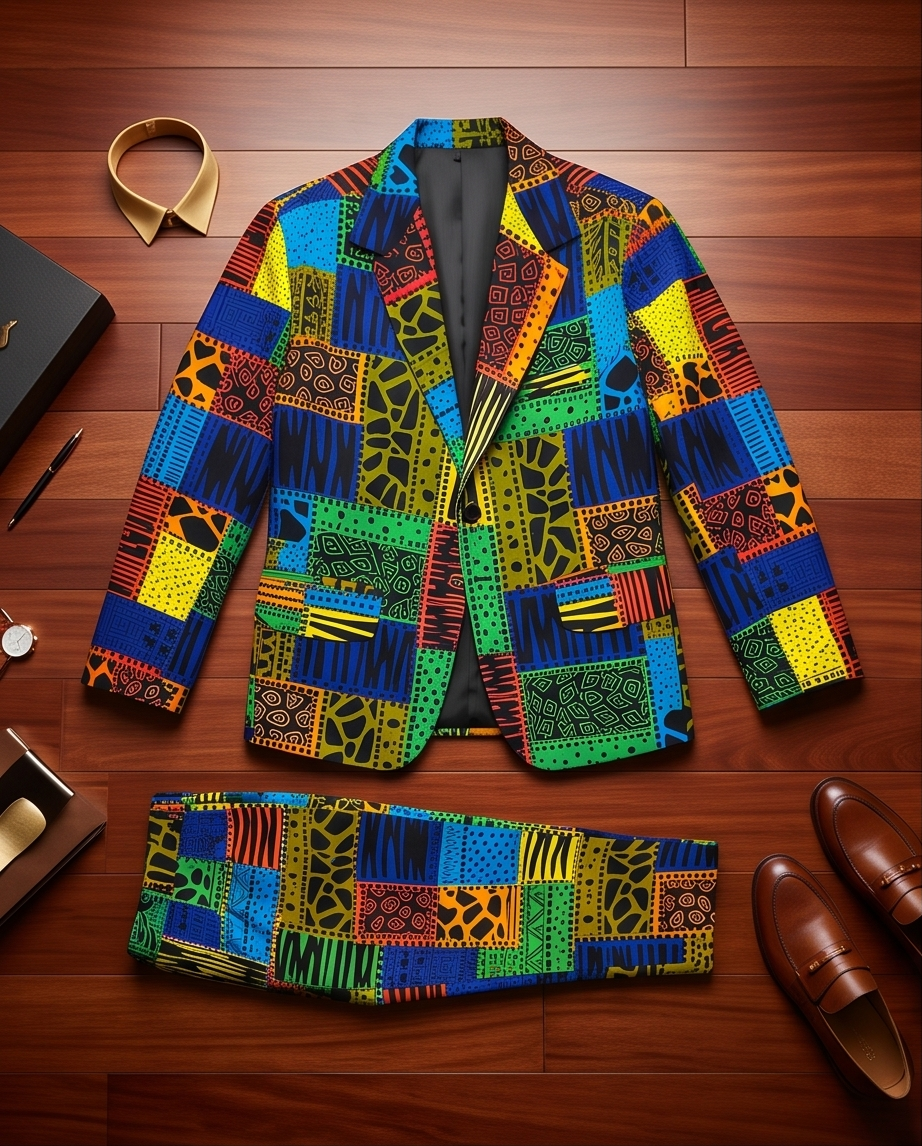 Mens african print blazer