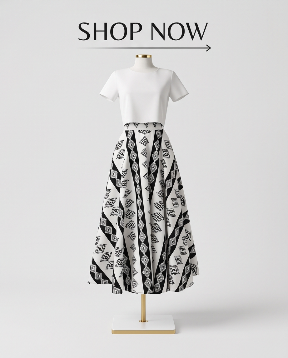 B/W full length skirt