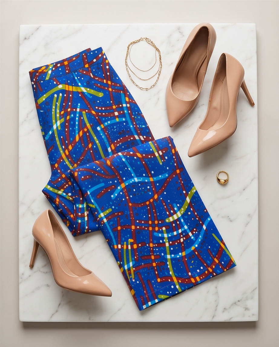 Bootleg african print trousers