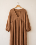 Caramel brown embroidered dress