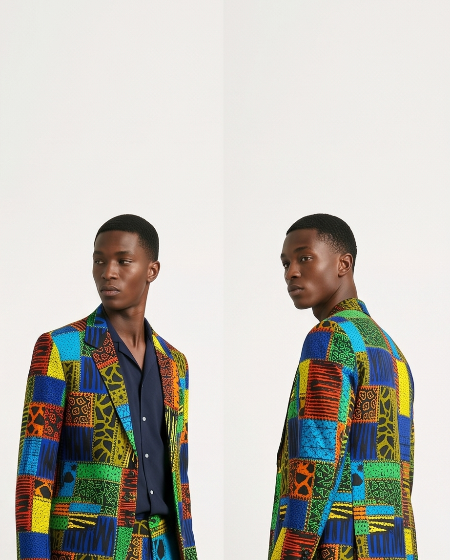 Mens african print blazer