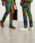 Mens african print capri trousers