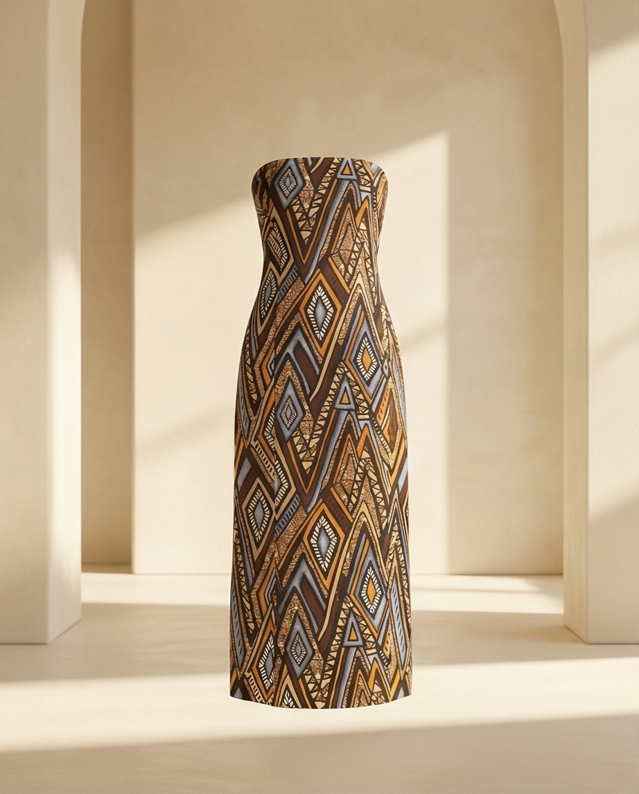 Strapless African Print Dress