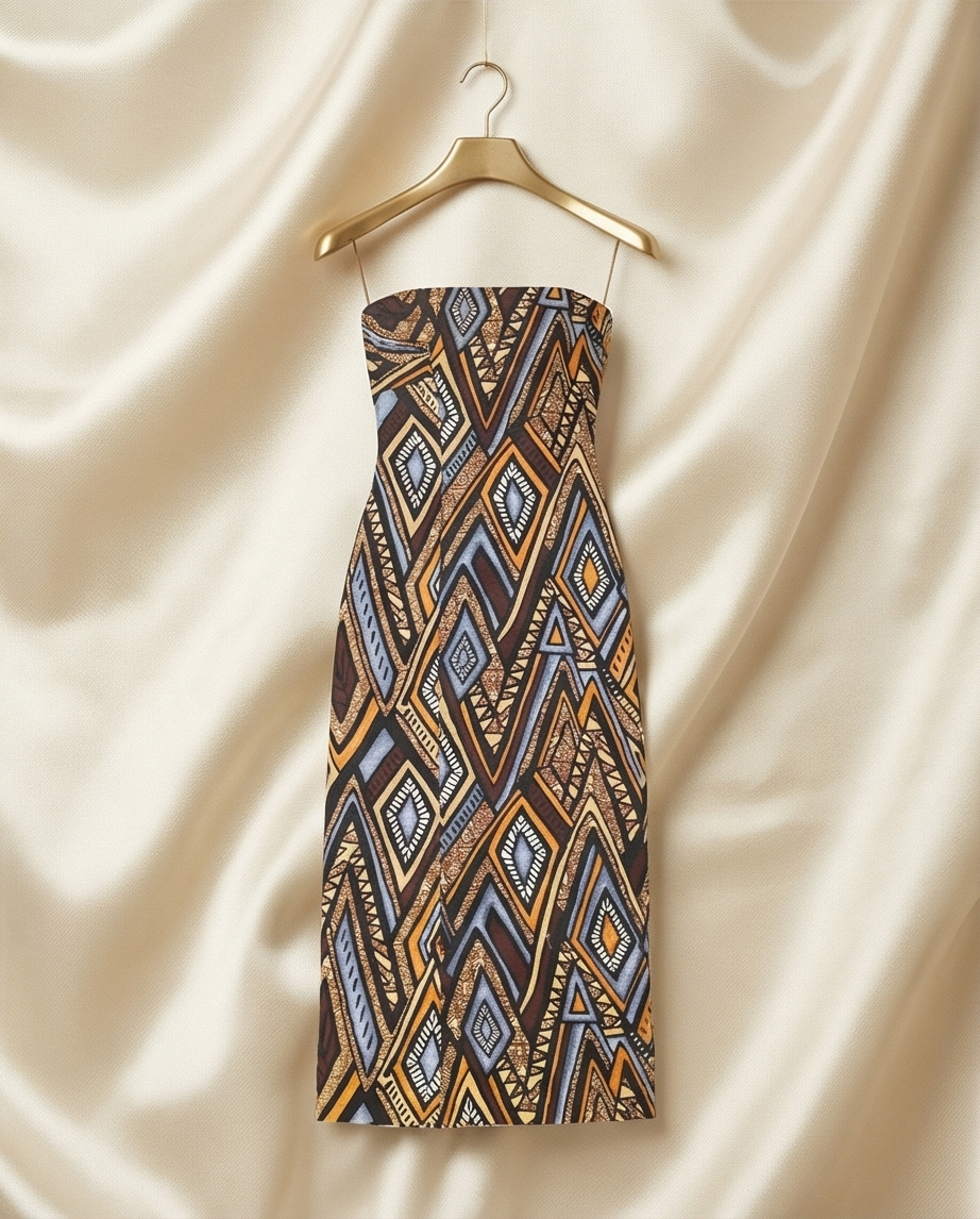 Strapless African Print Dress