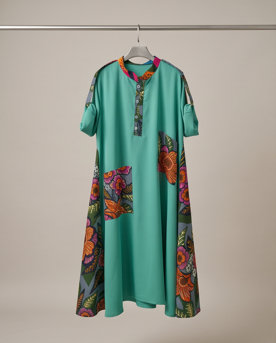 Green shirt dress