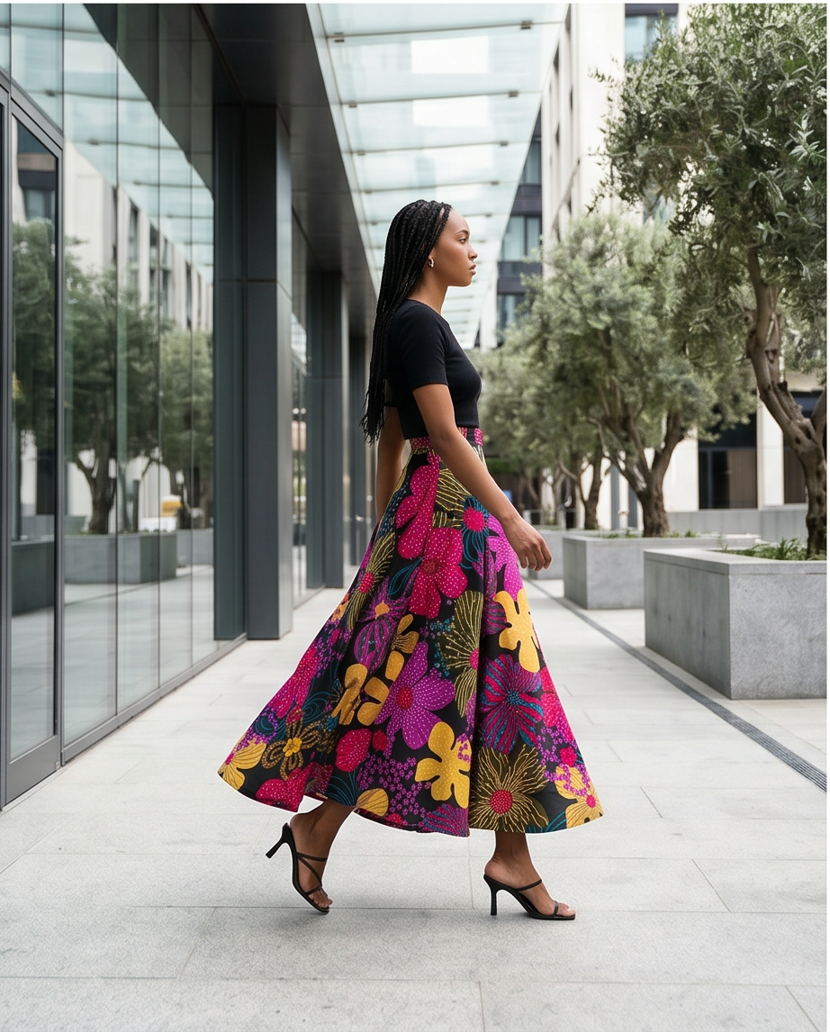 Full length voluminous skirt