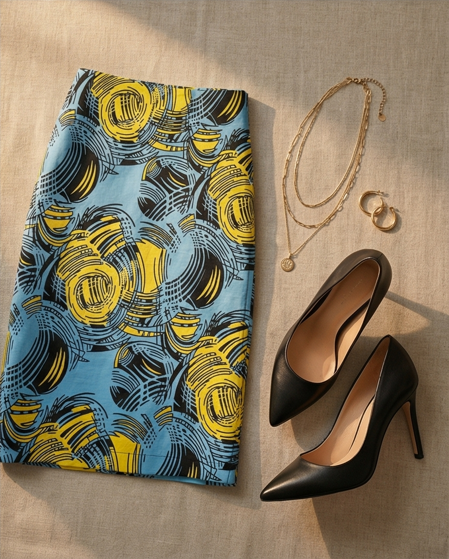 Pencil skirt with ruffles and front side slit opening