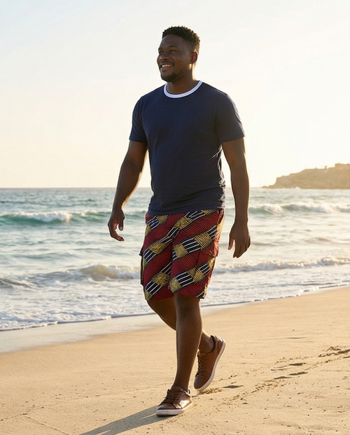 African cotton Bermuda shorts