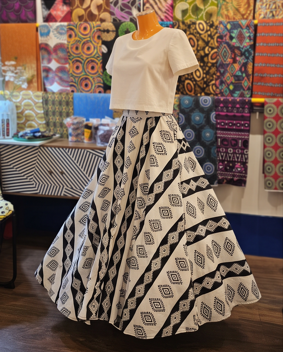 B/W full length skirt