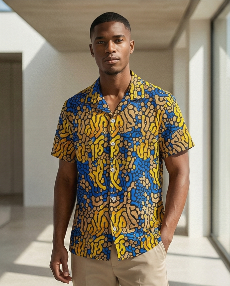 African print cotton shirt