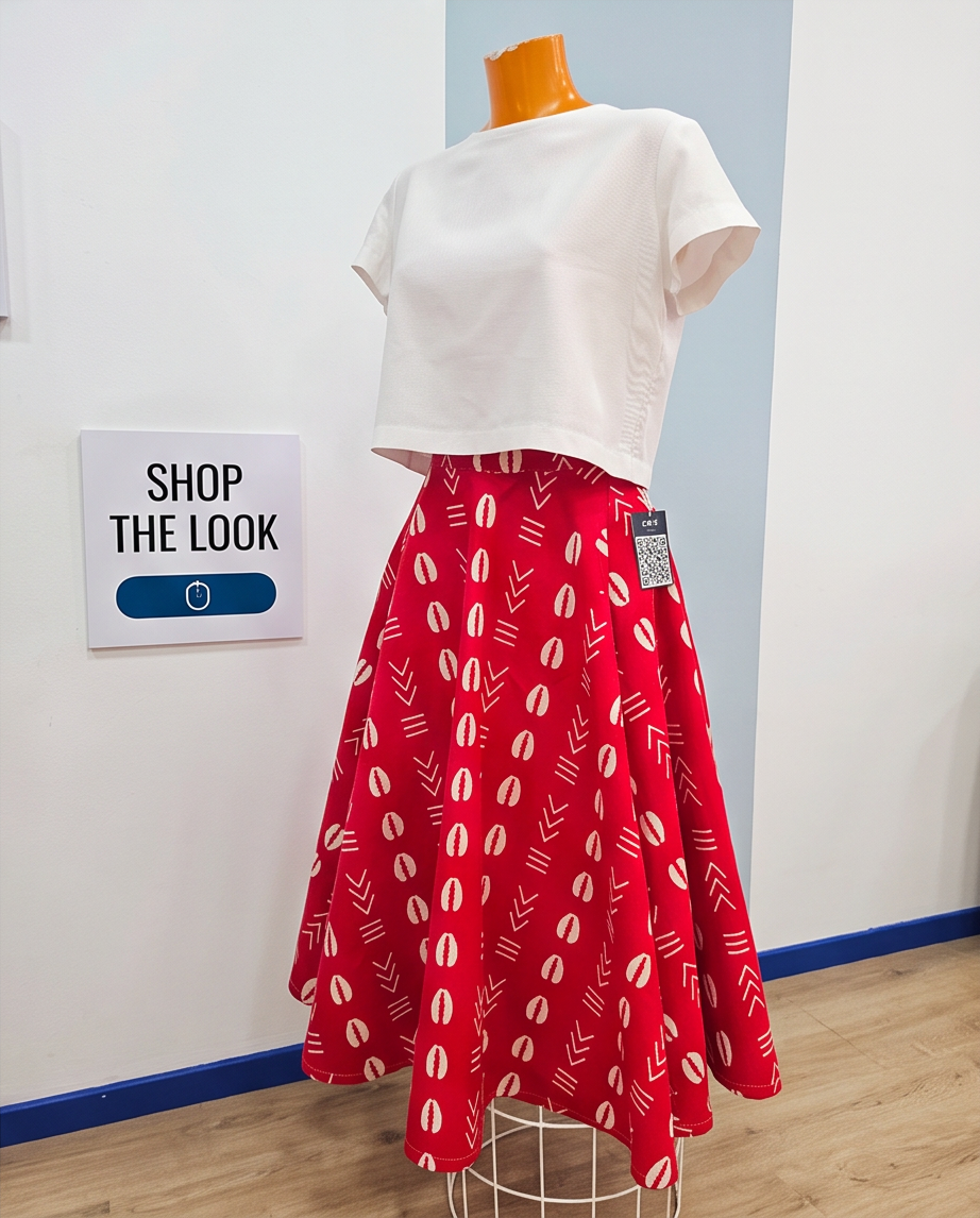 Midi length African skirt