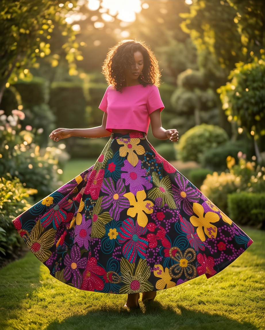 Full length voluminous skirt