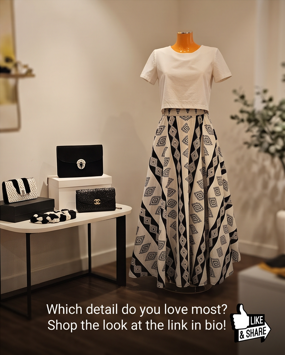B/W full length skirt