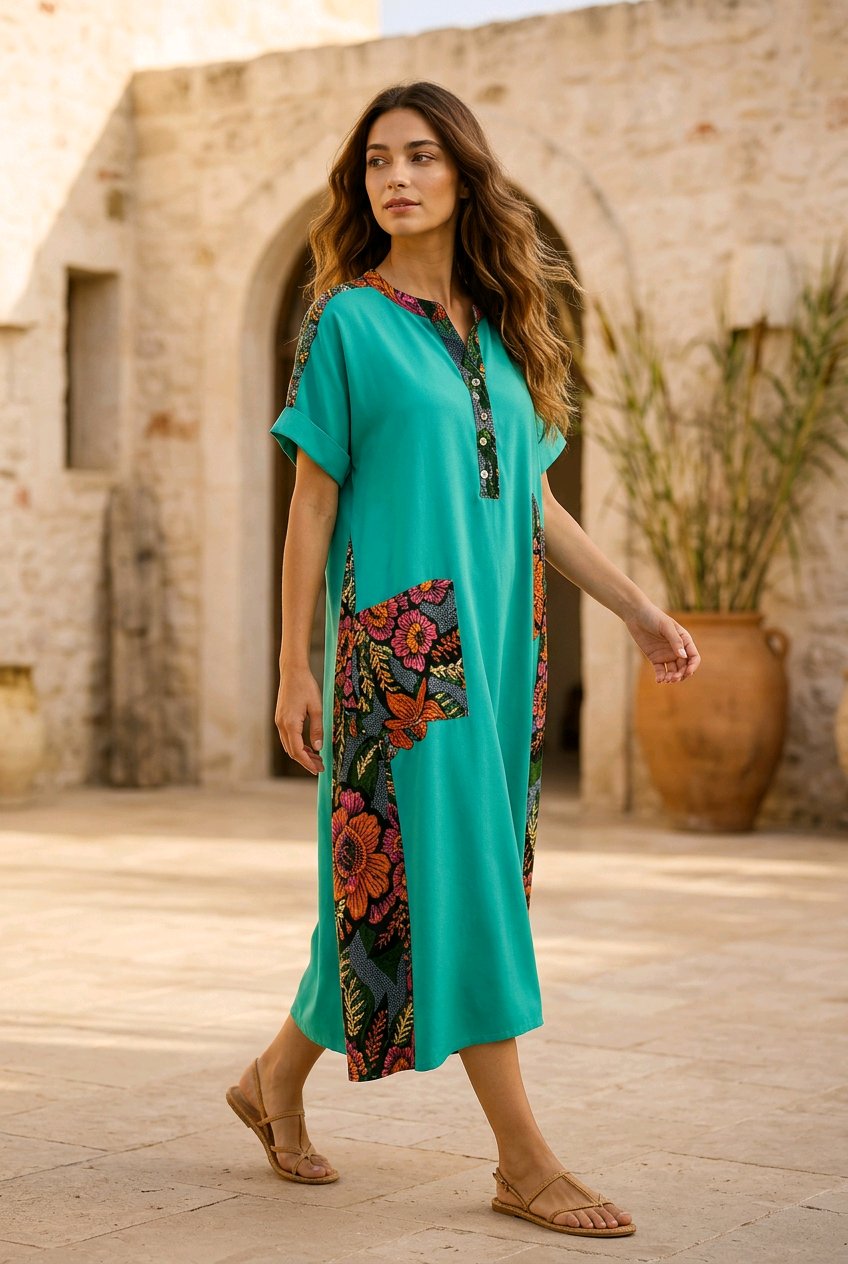Green shirt dress