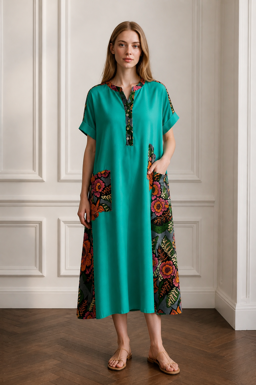 Green shirt dress