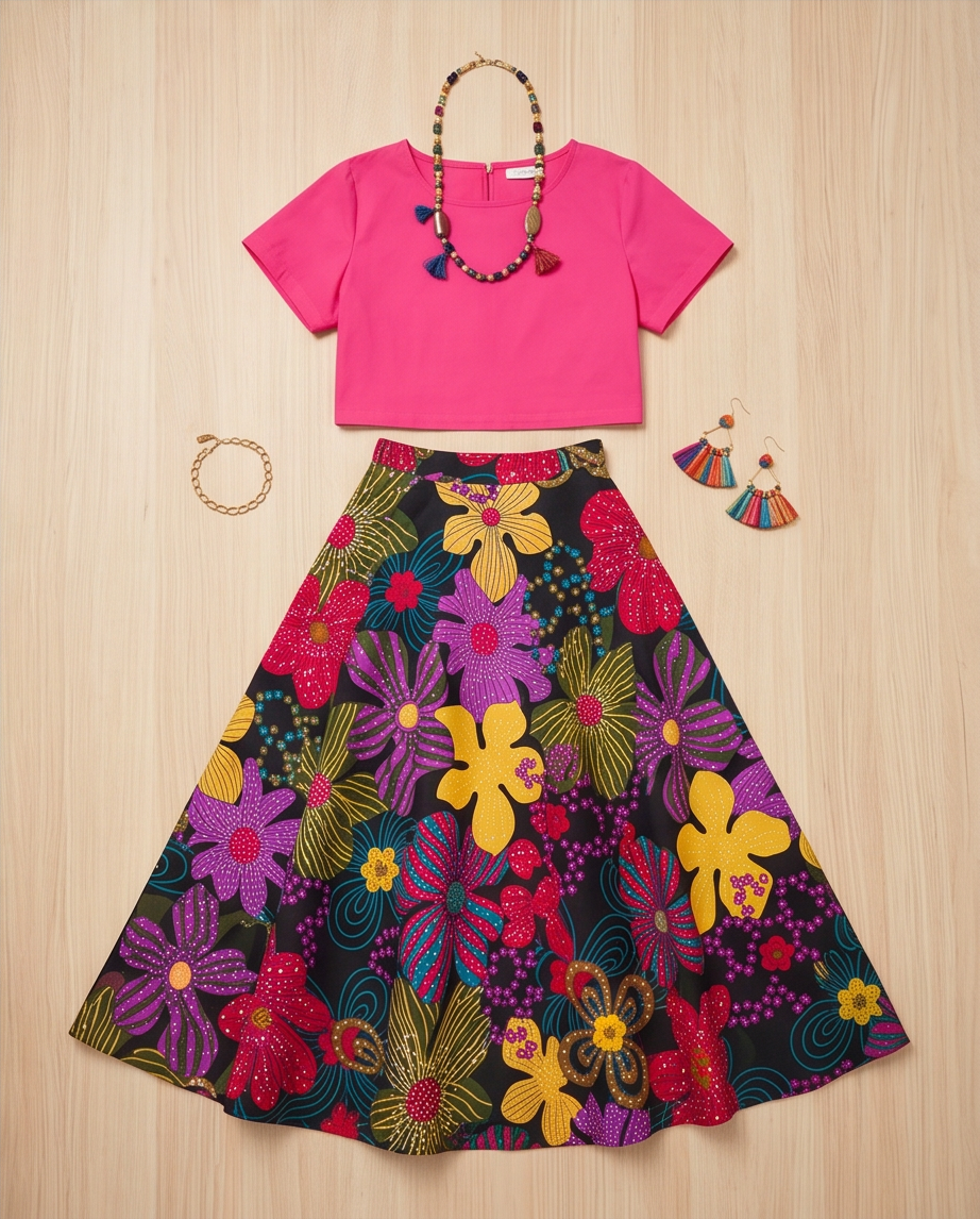 Full length voluminous skirt