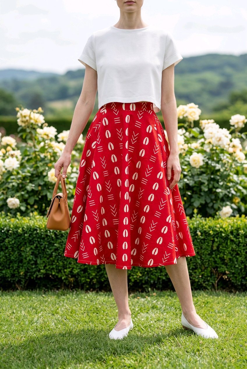 Midi length African skirt