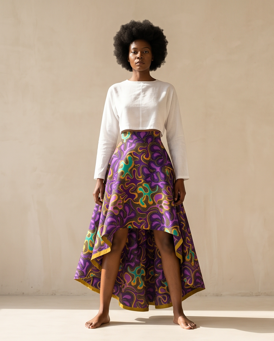 High low voluminous skirt